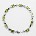 Natural Peridot 925 Sterling Silver New Gold Bracelet